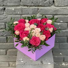 Цветочная композиция из Розы в коробке #REPLACE_PRED# Новый Городок Щелковского района